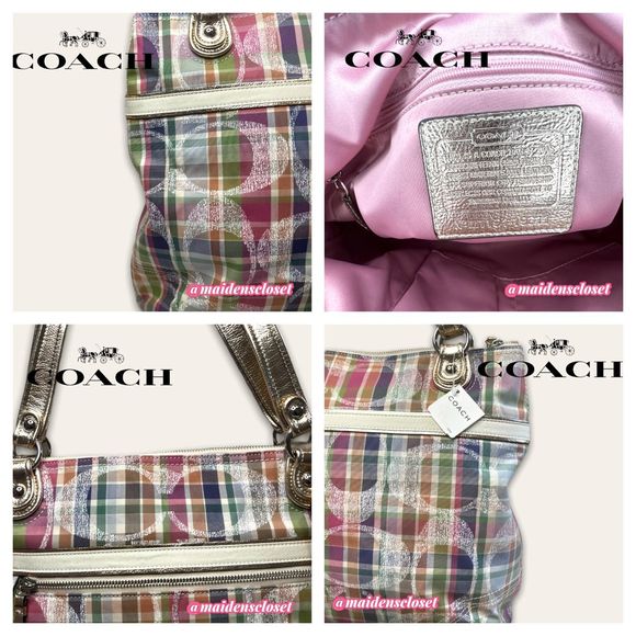 New Rare Poppy Daisy Madras Glam Tote - Picture 6 of 11